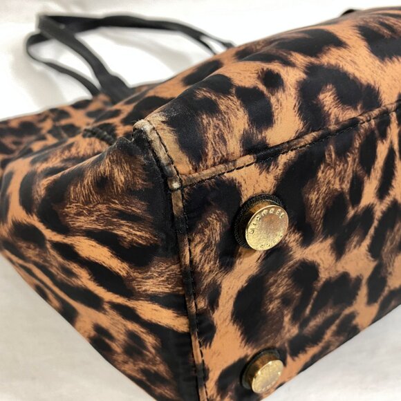 Michael Kors Leopard Nylon Kelsey Tote Bag Purse - Picture 8 of 13